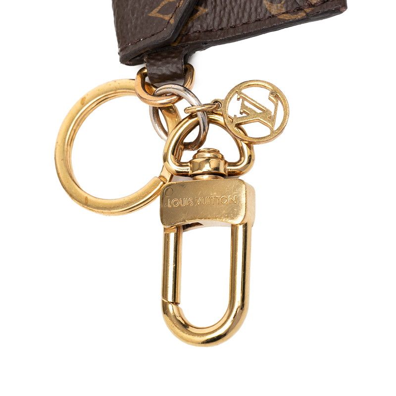 Louis Vuitton Monogram Porte Cles Kirigami Bag Charm Key Holder Brown Gold