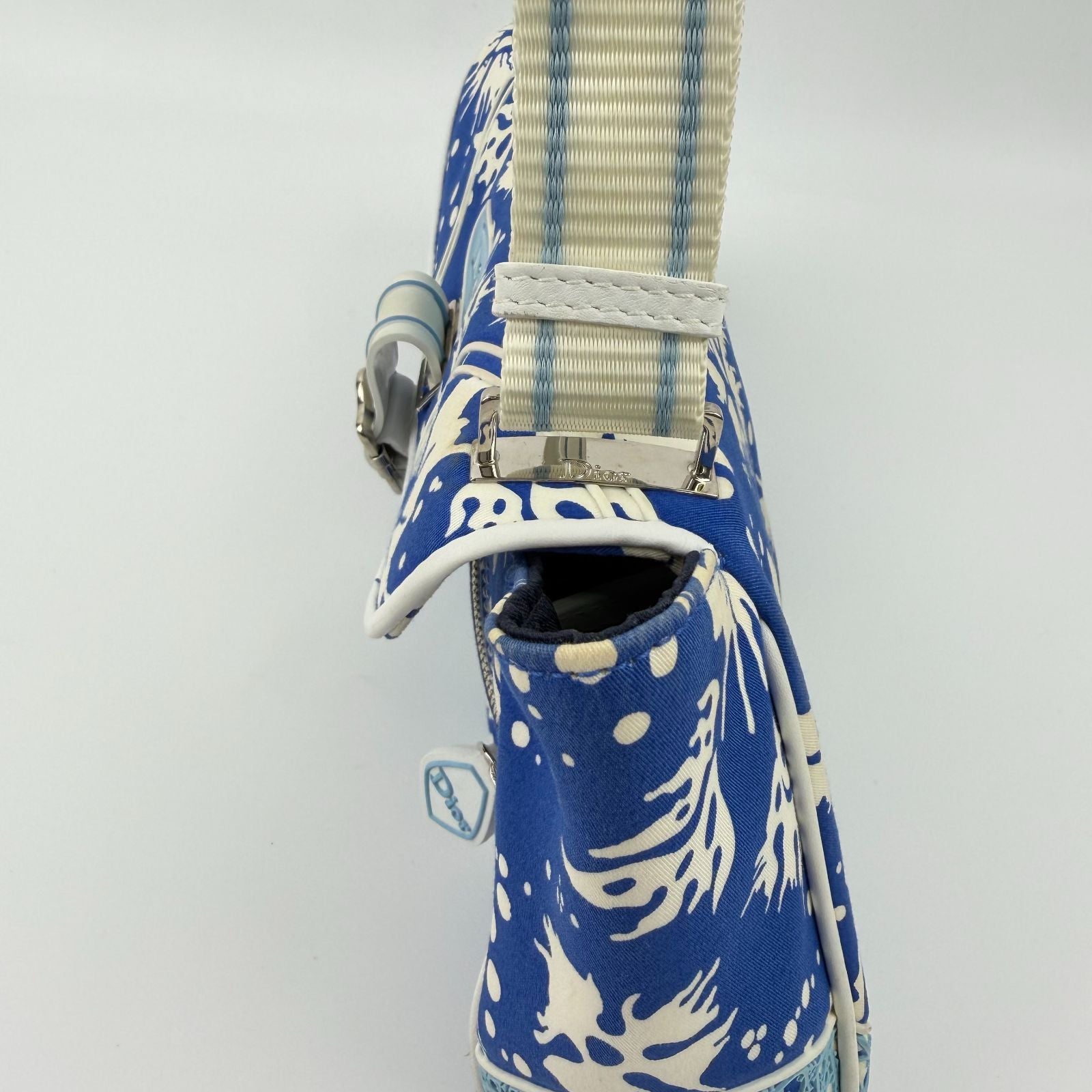 Dior Shoulder Bag Blue Canvas Vintage