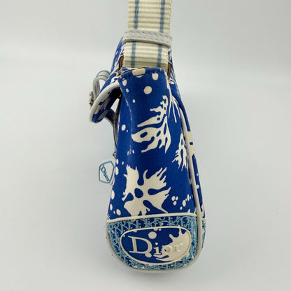 Dior Shoulder Bag Blue Canvas Vintage