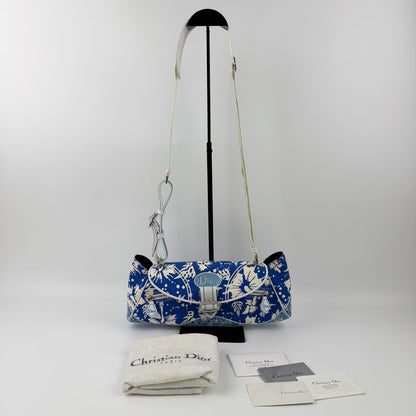 Dior Shoulder Bag Blue Canvas Vintage