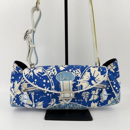 Dior Shoulder Bag Blue Canvas Vintage