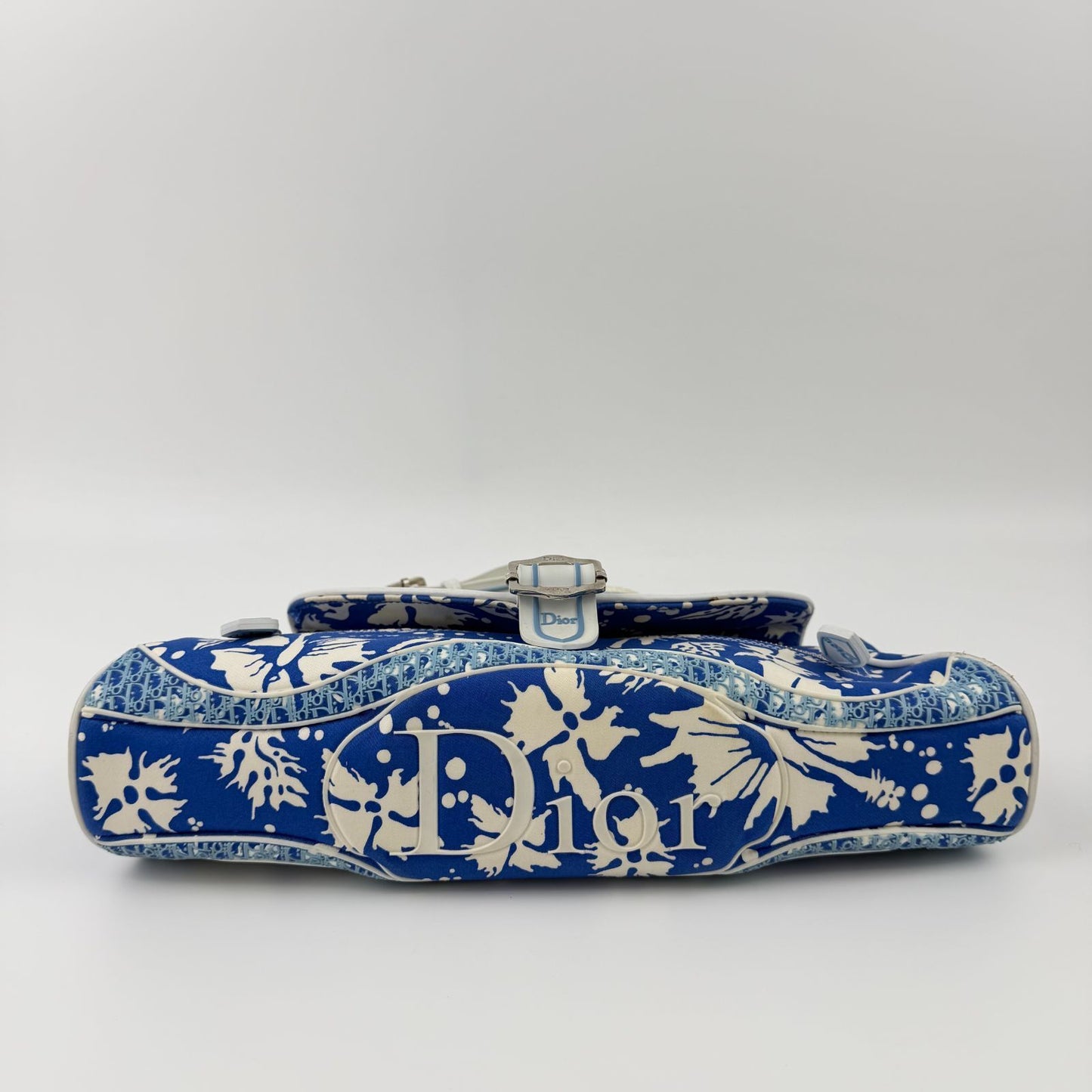 Dior Shoulder Bag Blue Canvas Vintage