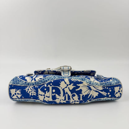 Dior Shoulder Bag Blue Canvas Vintage