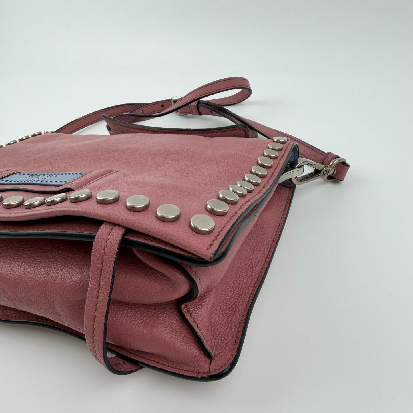 Prada Shoulder Bag Pink Leather Vintage