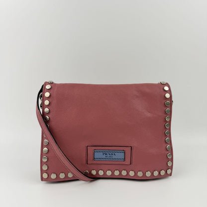 Prada Shoulder Bag Pink Leather Vintage