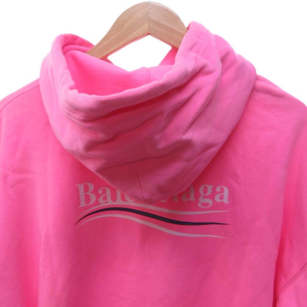 Balenciaga Campaign Logo Hoodie Print Pullover Sweatshirt XS Pink — view 5