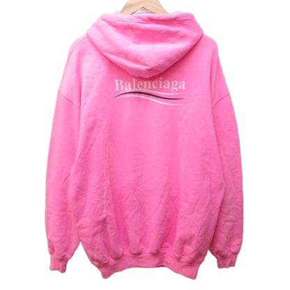 Balenciaga Campaign Logo Hoodie Print Pullover Sweatshirt XS Pink