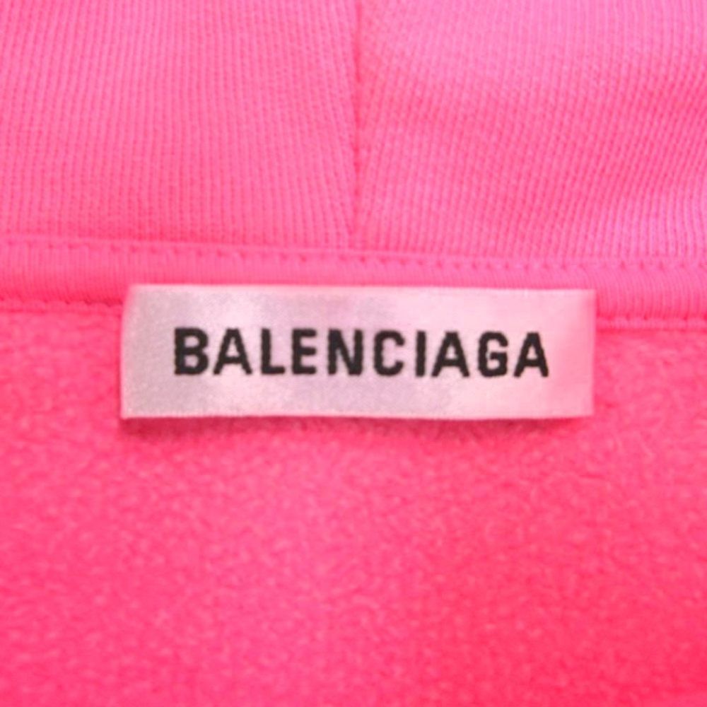 Balenciaga Campaign Logo Hoodie Print Pullover Sweatshirt XS Pink — view 3