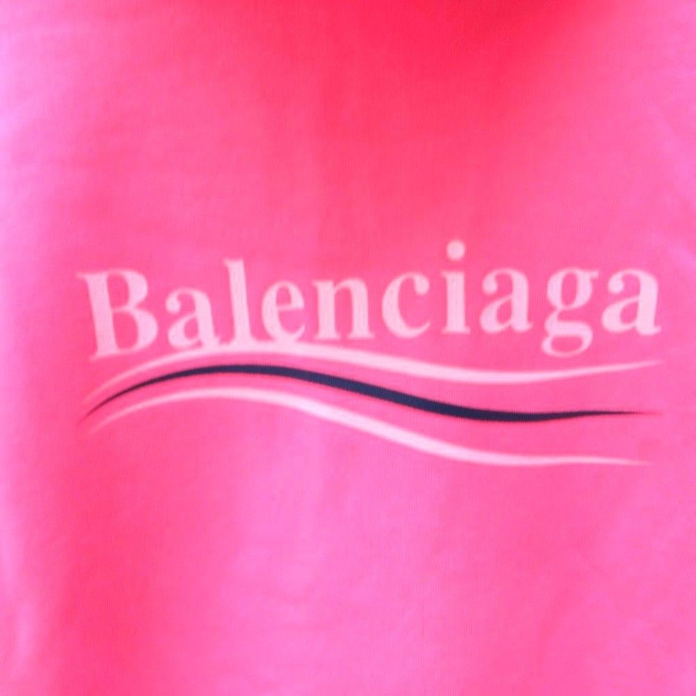 Balenciaga Campaign Logo Hoodie Print Pullover Sweatshirt XS Pink — view 6