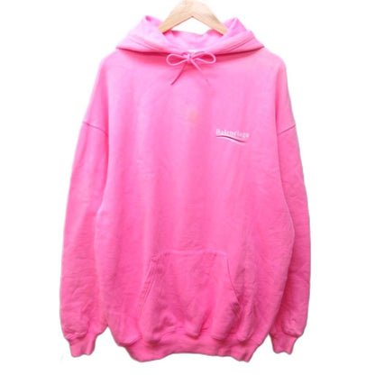 Balenciaga Campaign Logo Hoodie Print Pullover Sweatshirt XS Pink — view 2