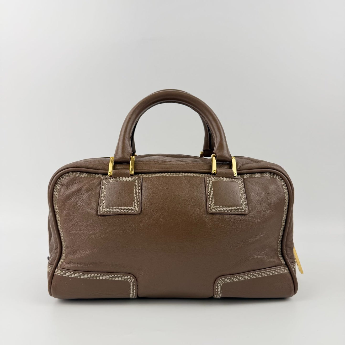 Loewe Anagram Amazona 28 Handbag Brown Leather Vintage