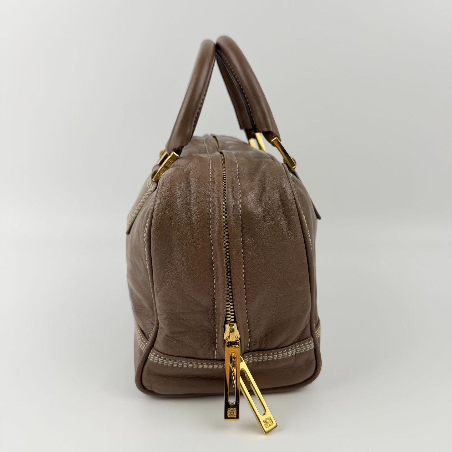 Loewe Anagram Amazona 28 Handbag Brown Leather Vintage