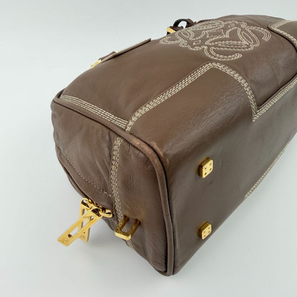 Loewe Anagram Amazona 28 Handbag Brown Leather Vintage