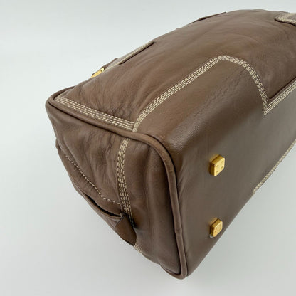 Loewe Anagram Amazona 28 Handbag Brown Leather Vintage