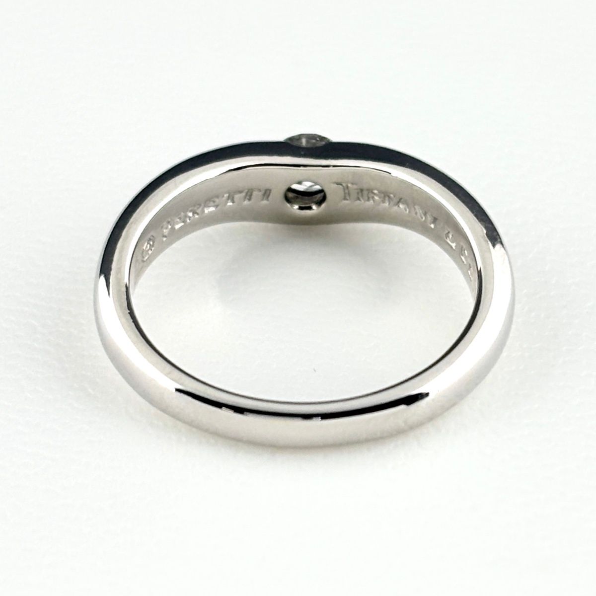 Tiffany & Co Curved Band Ring Platinum Elsa Peretti Diamond — view 4