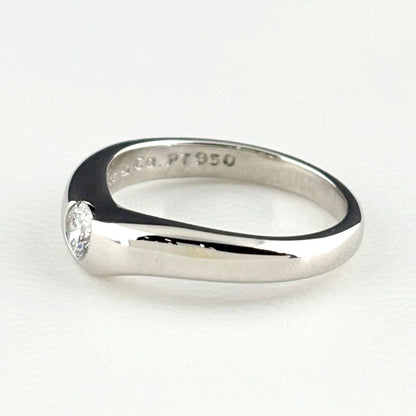 Tiffany & Co Curved Band Ring Platinum Elsa Peretti Diamond — view 3