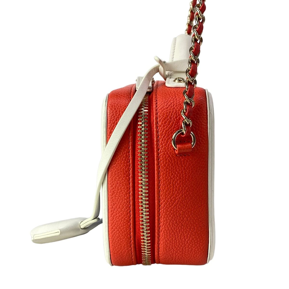 Chanel Shoulder Bag CC Filigree Blue White Red 2-Way Chain Gold Leather — view 4