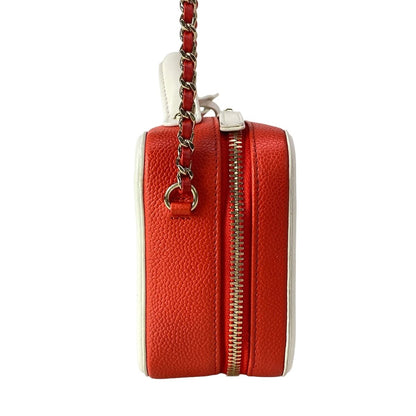 Chanel Shoulder Bag CC Filigree Blue White Red 2-Way Chain Gold Leather — view 2