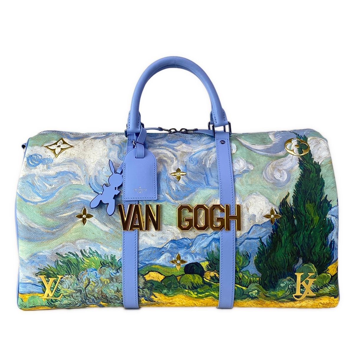Louis Vuitton Boston Bag Masters Collection Keepall Bandouliere 50 Light Blue