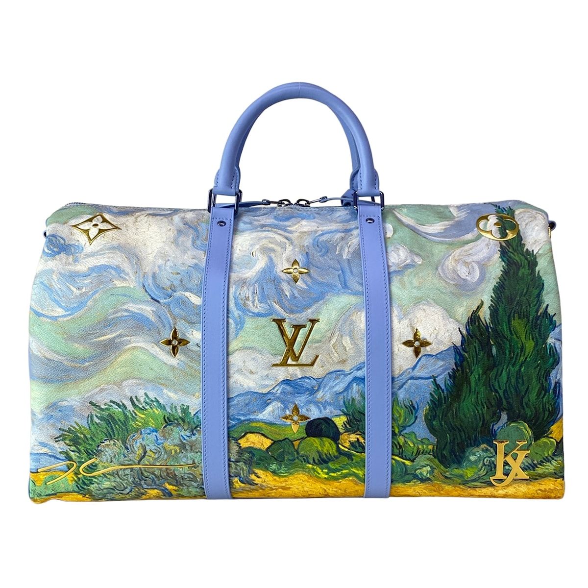 Louis Vuitton Boston Bag Masters Collection Keepall Bandouliere 50 Light Blue — view 3