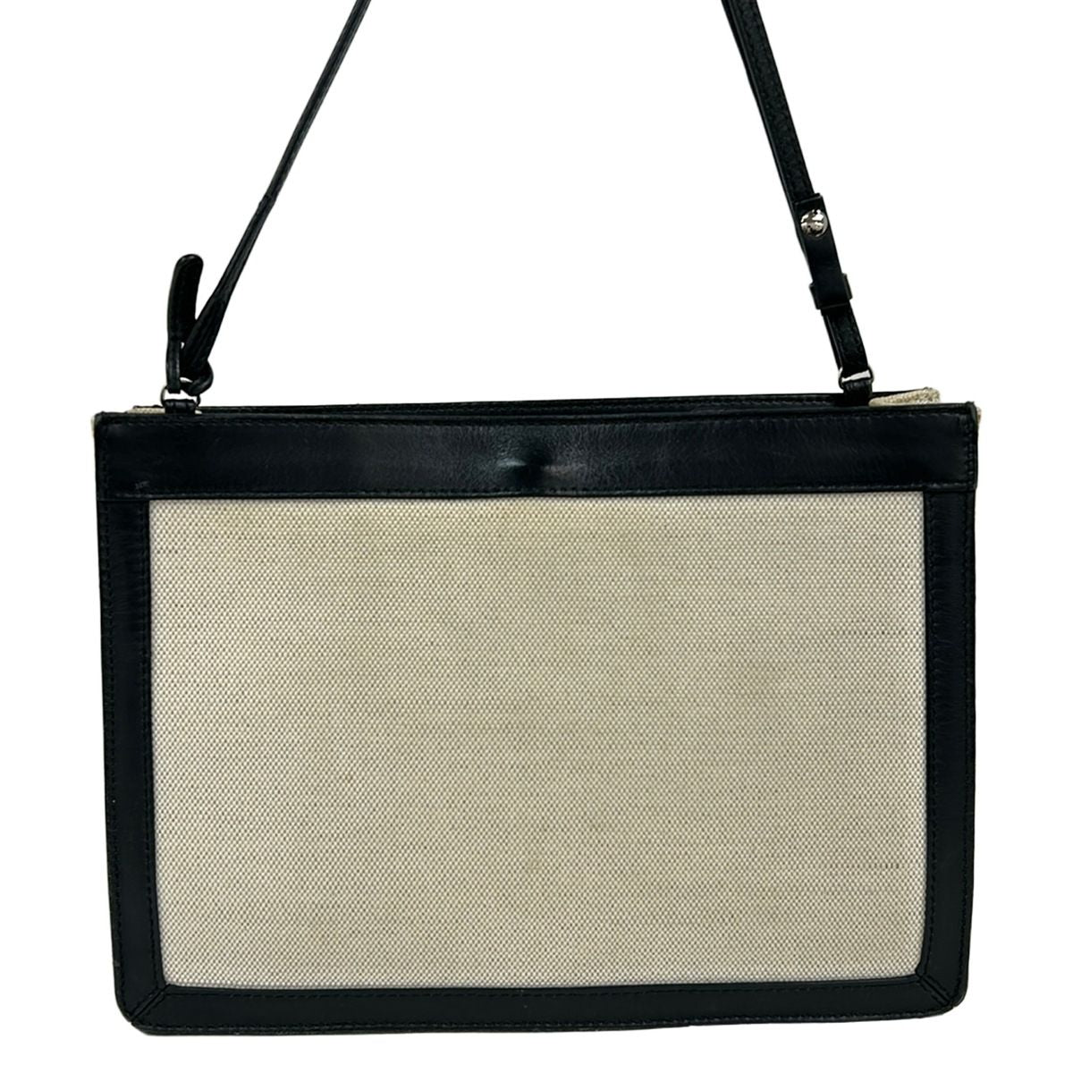 Balenciaga Shoulder Bag Navy Pochette Ivory Black Strap Removable Leather — view 3