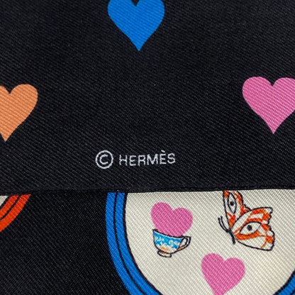Hermes Scarf Twilly Black Yellow Red Ribbon Tea Time — view 2