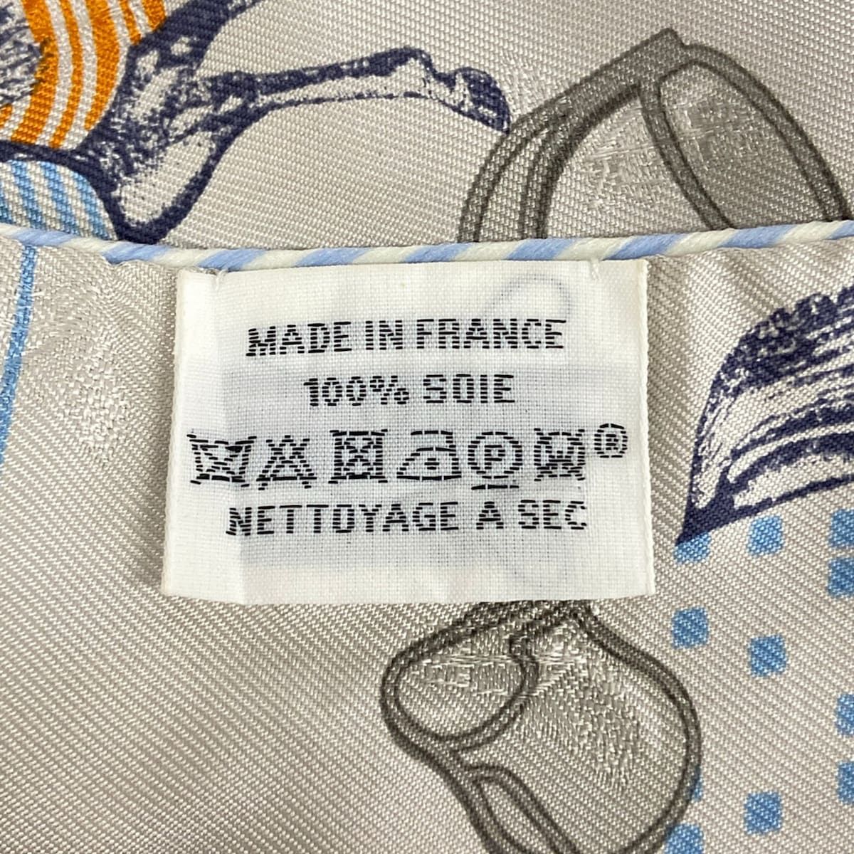 Hermes Scarf Twilly Light Gray Light Blue Orange Ribbon Garde Robe Pop — view 3