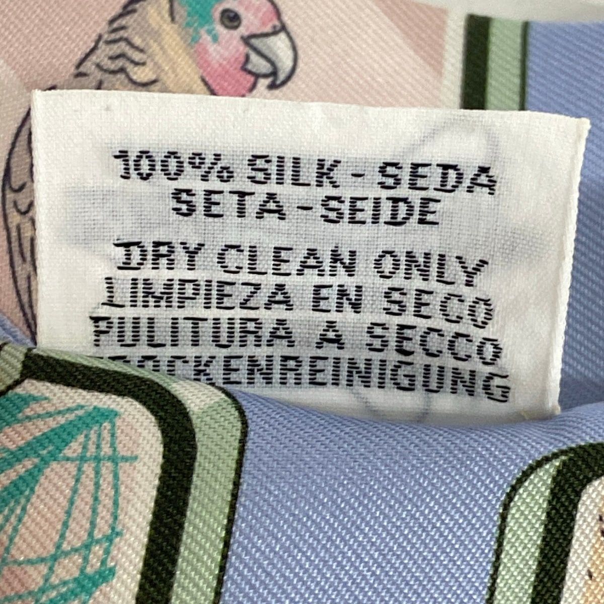 Hermes Scarf Twilly Light Blue Beige Red Ribbon Story — view 3