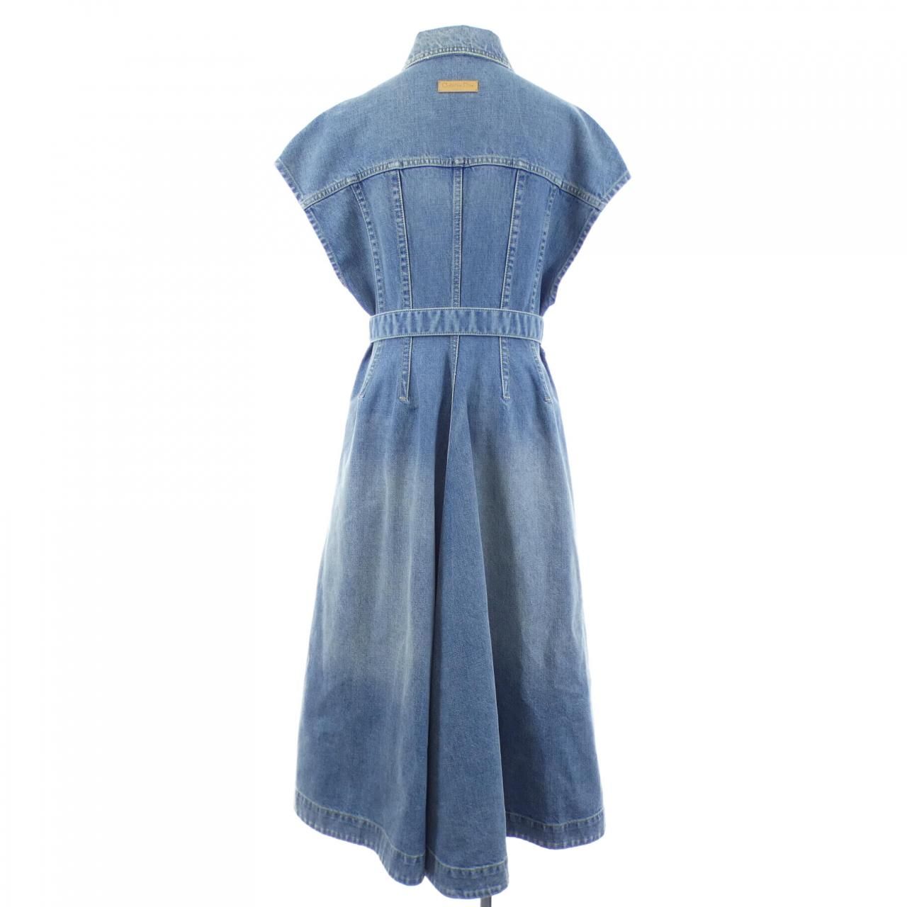 Dior Oblique Cotton Denim Midi Dress — view 2