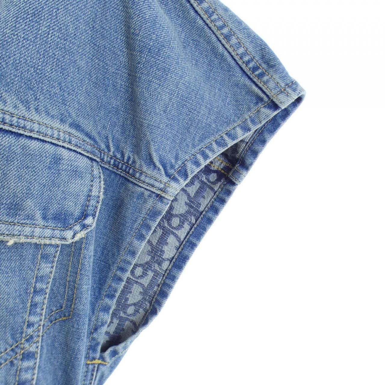 Dior Oblique Cotton Denim Midi Dress — view 6