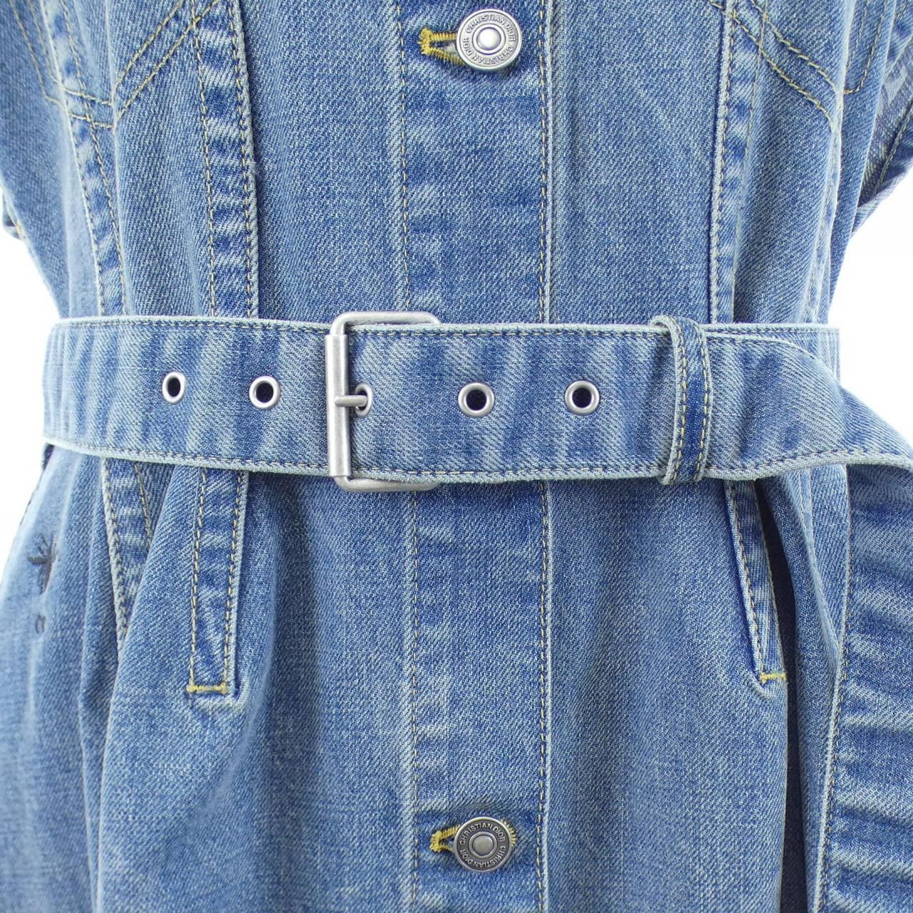 Dior Oblique Cotton Denim Midi Dress — view 7