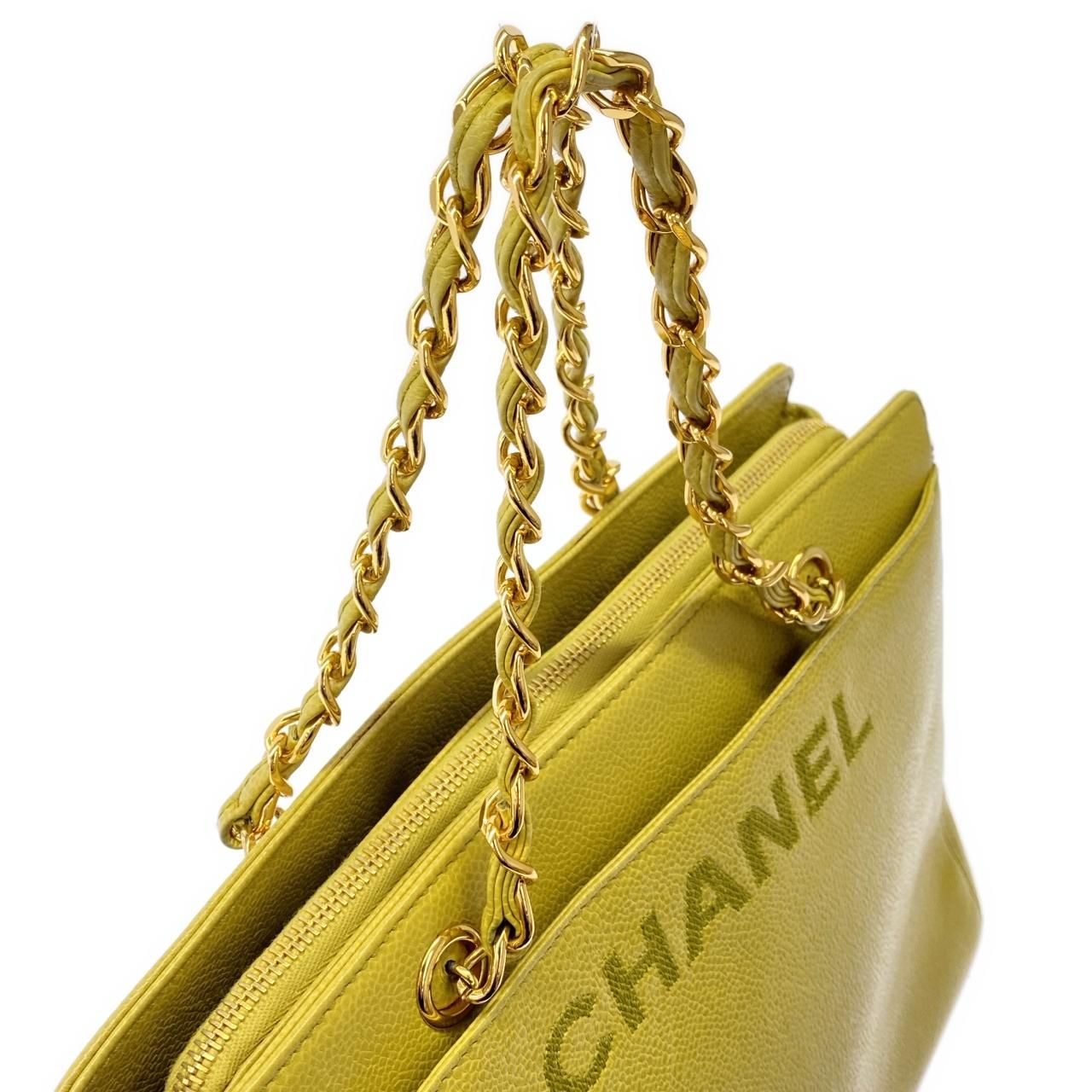 Chanel Vintage Bag Handbag Yellow — view 5