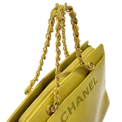 Chanel Vintage Bag Handbag Yellow — view 5
