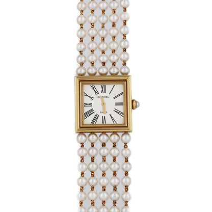 Chanel Mademoiselle Yg Pearl Bracelet L YG Quartz