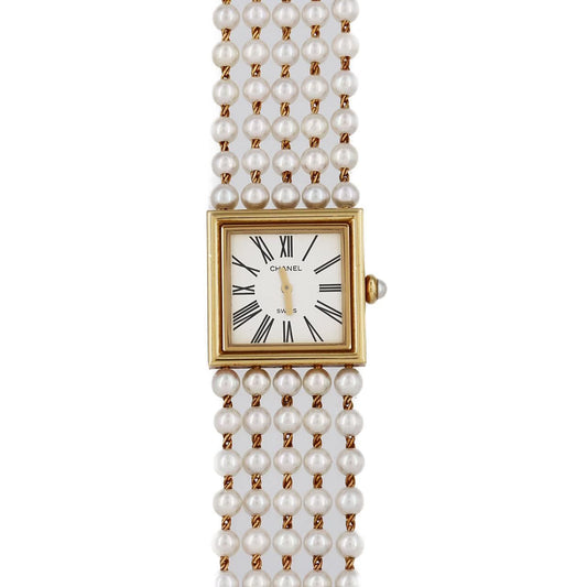 Chanel Mademoiselle Yg Pearl Bracelet L YG Quartz