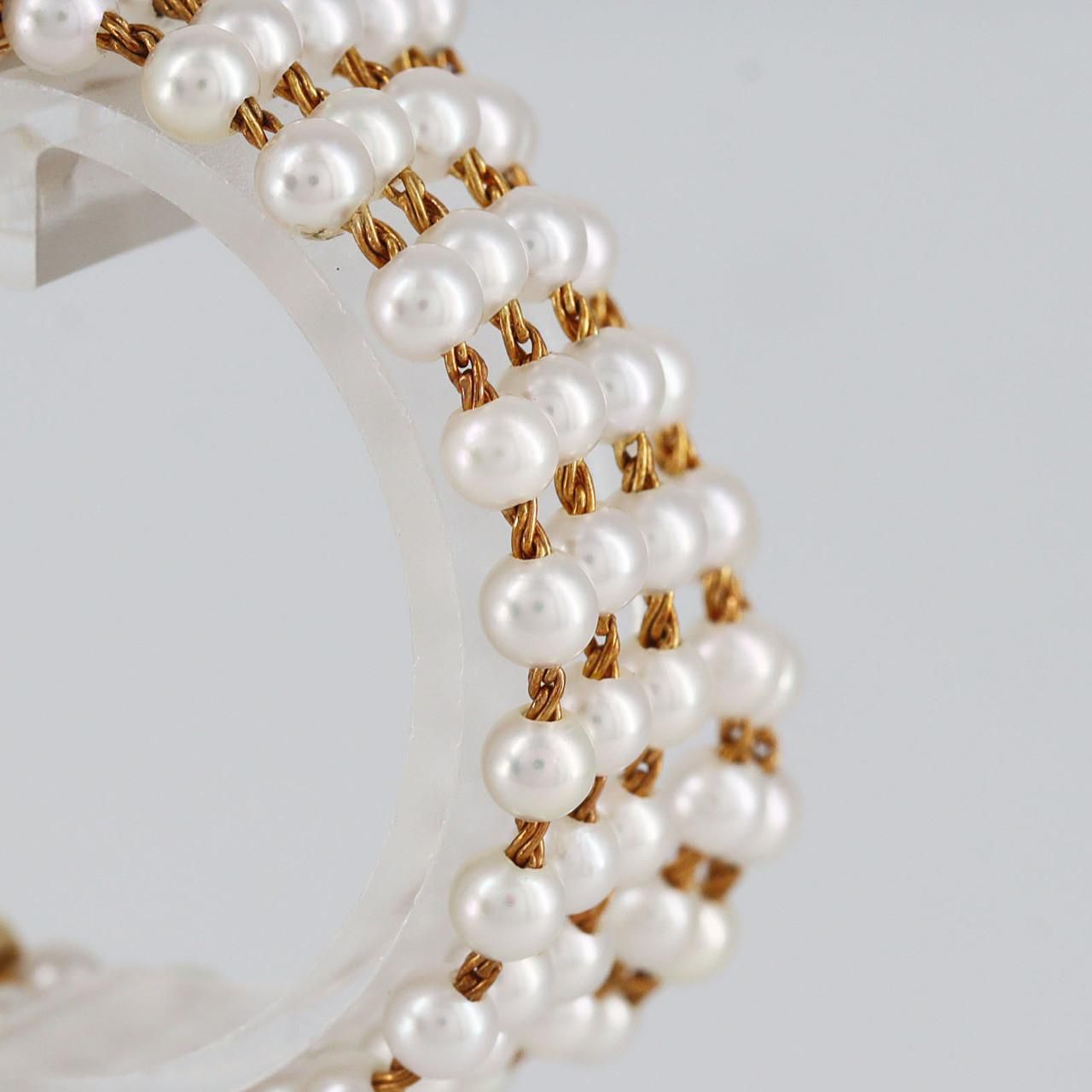 Chanel Mademoiselle Yg Pearl Bracelet L YG Quartz — view 5