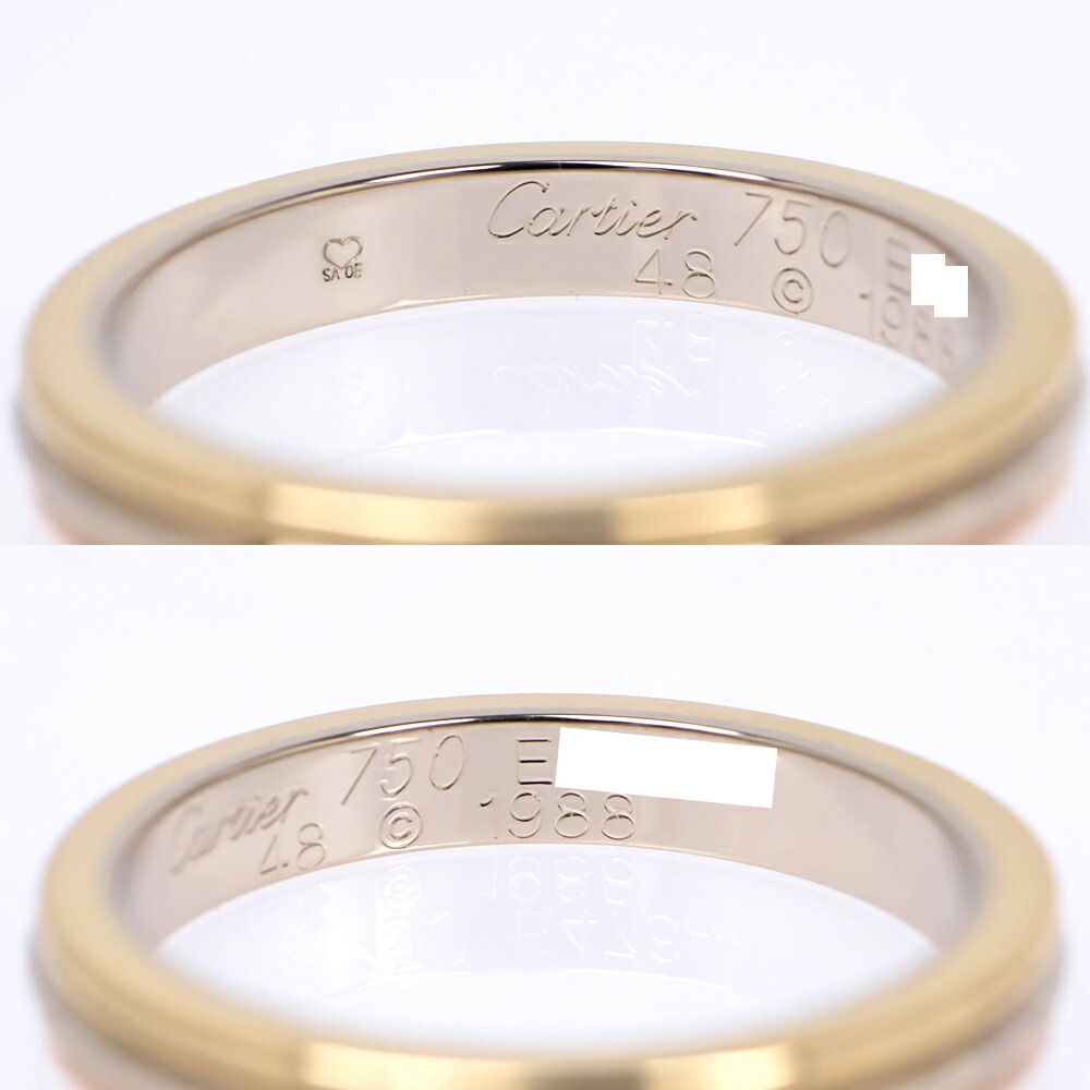 Cartier Vendome Louis Wedding Ring WG PG 18k Trinity Gold — view 6