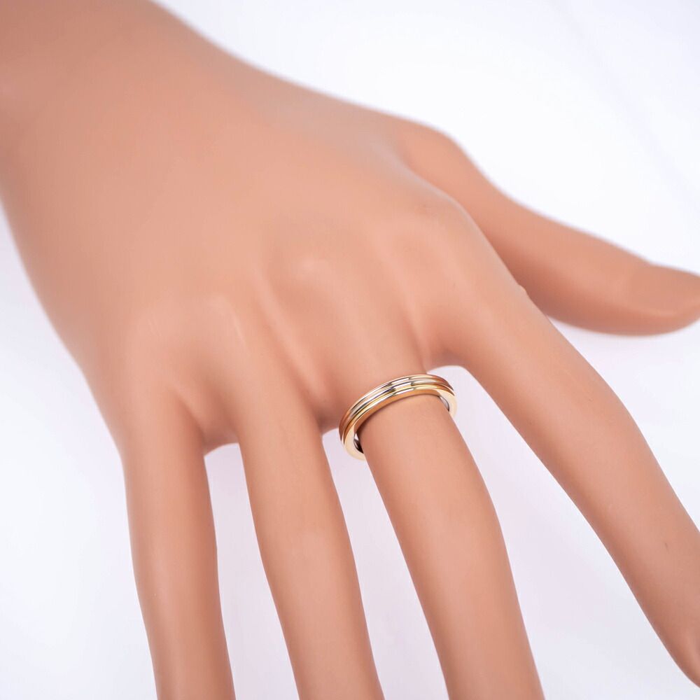 Cartier Vendome Louis Wedding Ring WG PG 18k Trinity Gold — view 8
