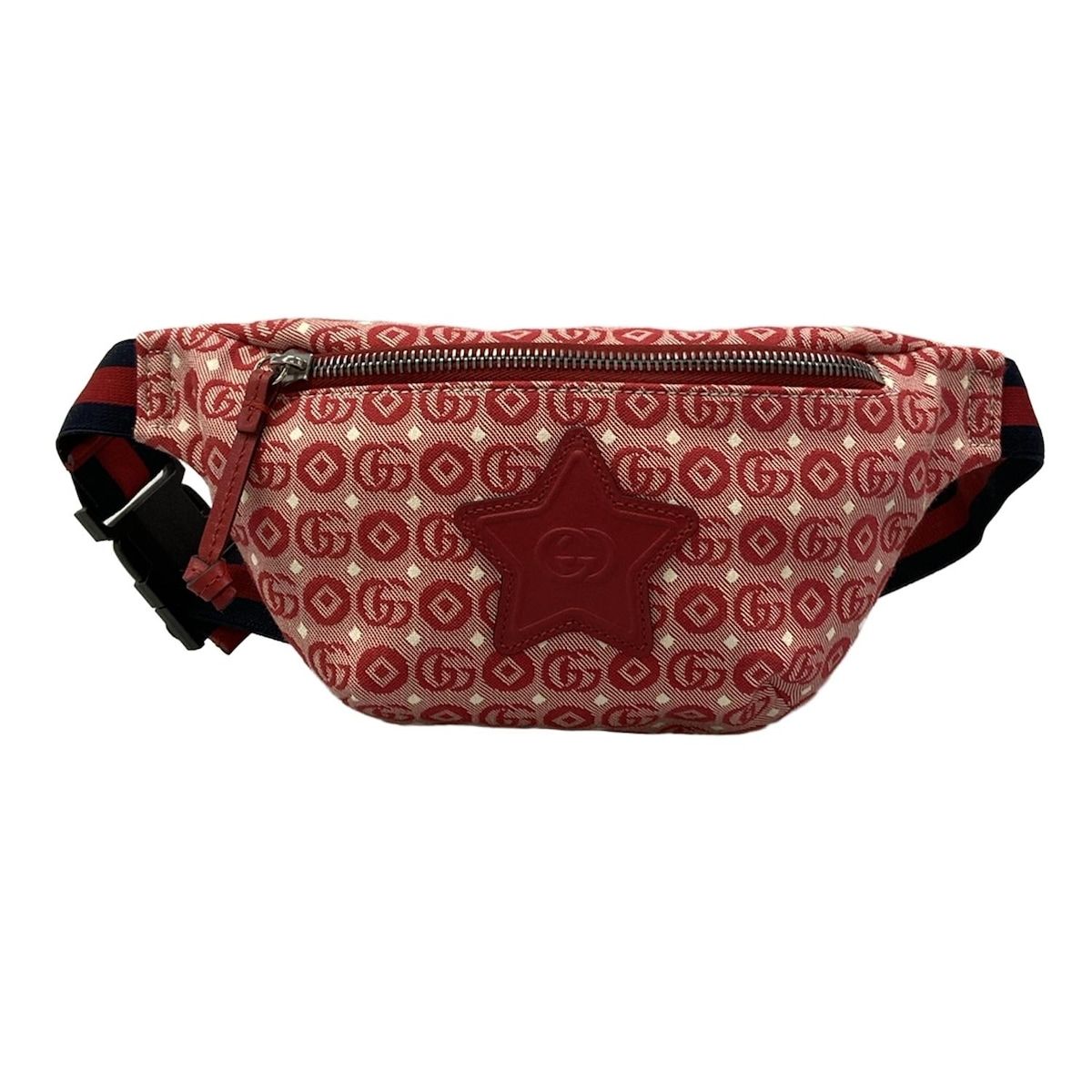 Gucci Waist Pouch Interlocking Children's Belt Bag Red Ivory – Navy Leather