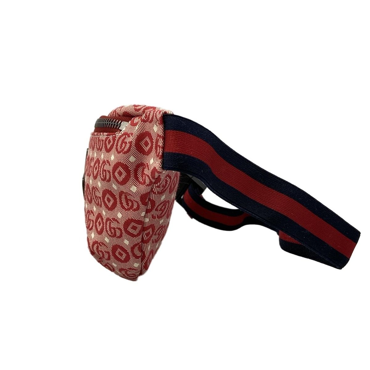 Gucci Waist Pouch Interlocking Children's Belt Bag Red Ivory – Navy Leather — view 3