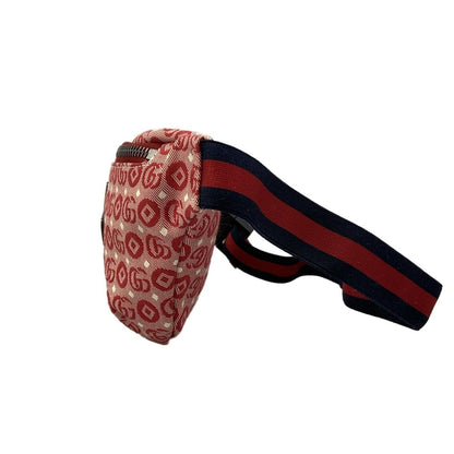 Gucci Waist Pouch Interlocking Children's Belt Bag Red Ivory – Navy Leather — view 3