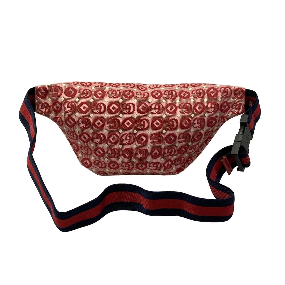 Gucci Waist Pouch Interlocking Children's Belt Bag Red Ivory – Navy Leather — view 4