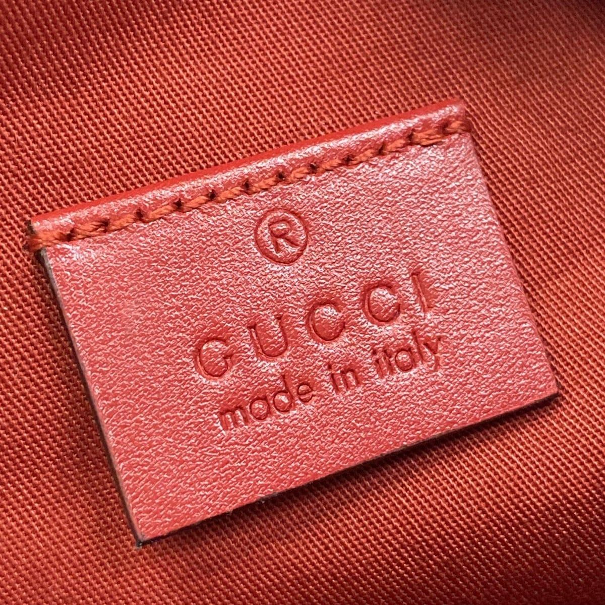 Gucci Waist Pouch Interlocking Children's Belt Bag Red Ivory – Navy Leather — view 9