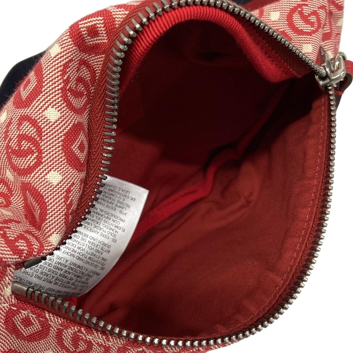 Gucci Waist Pouch Interlocking Children's Belt Bag Red Ivory – Navy Leather — view 7