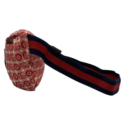 Gucci Waist Pouch Interlocking Children's Red Ivory Navy Leather — view 4