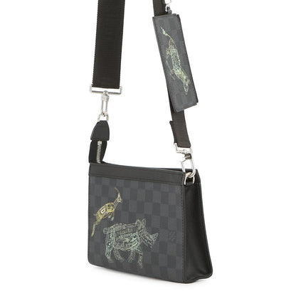 Louis Vuitton Shoulder Bag Damier Graphite Gaston Wearable Wallet Black — view 2