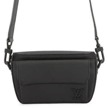 Louis Vuitton Shoulder Bag LV Aerolog Lambskin Pilot Wearable Wallet Black
