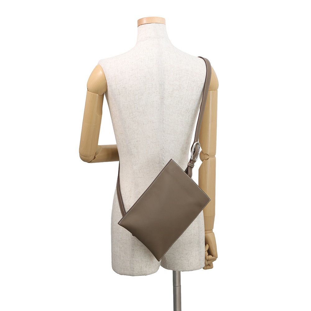 Hermes Belt Bag Portefeuille Pochien Plus Etoupe Silver Swift — view 4