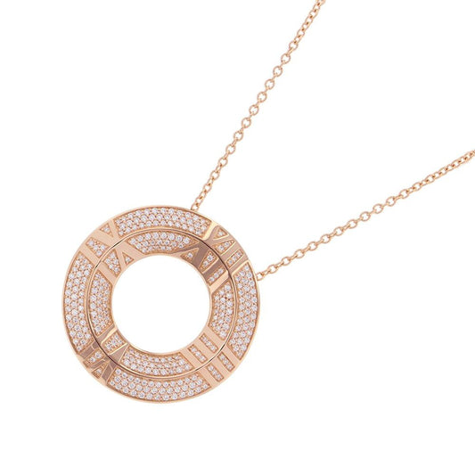 Tiffany & Co Necklace Atlas Closed Circle Diamond Total 18k Pink Gold Pendant