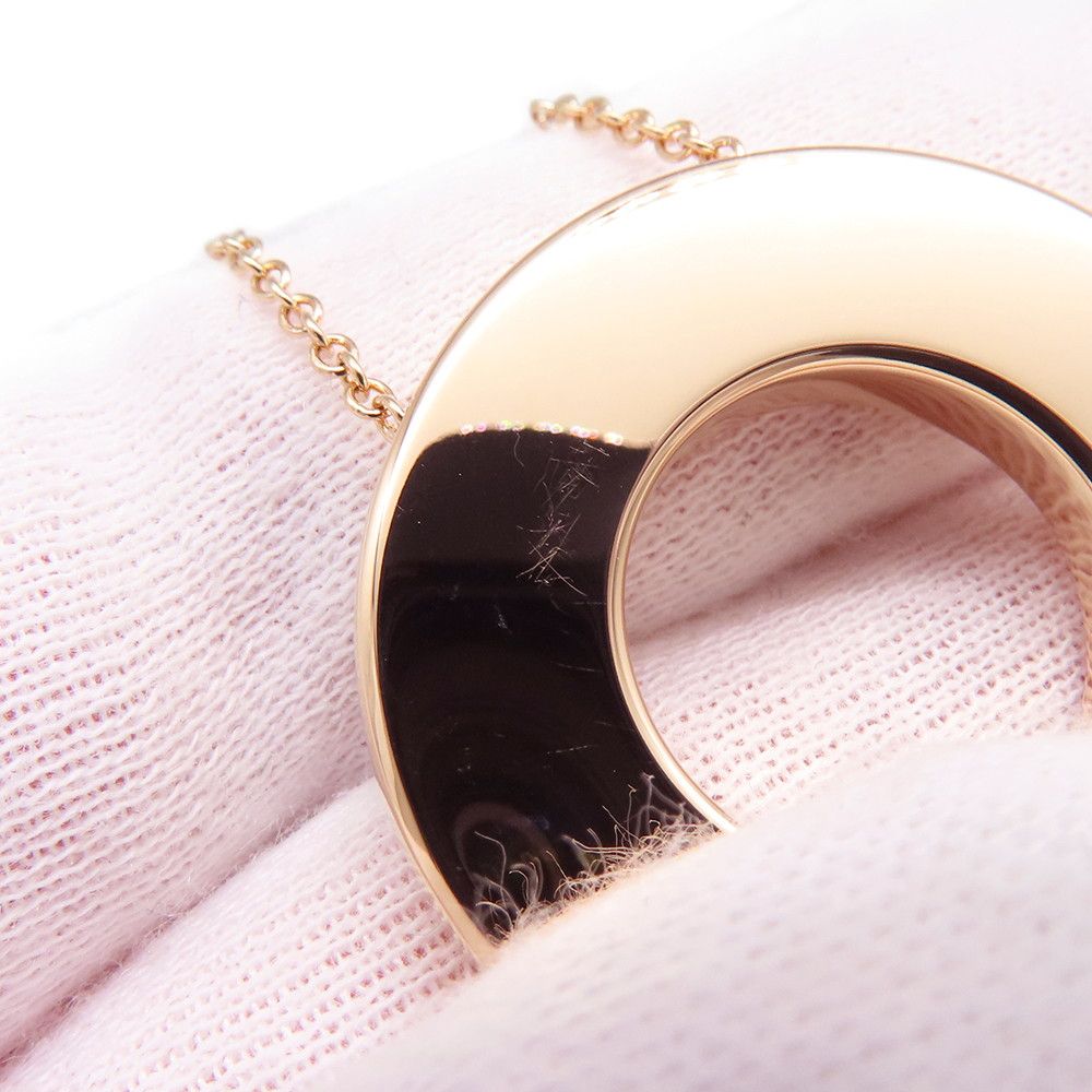 Tiffany & Co Necklace Atlas Closed Circle Diamond Total 18k Pink Gold Pendant — view 7